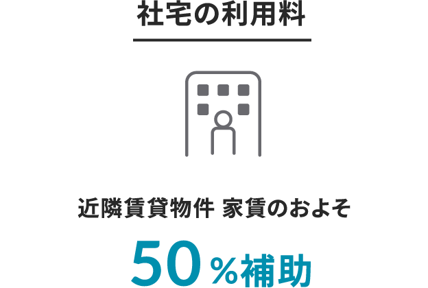 社宅の利用料 近隣賃貸物件 家賃のおよそ50%補助